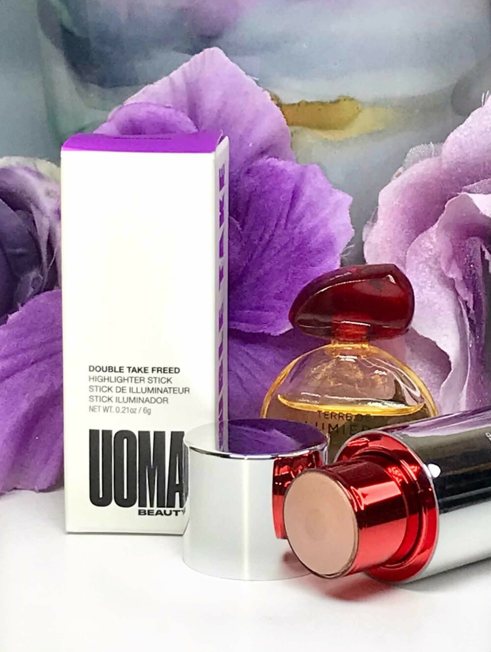 Uoma Beauty Double Take Freed Highlighter in White Pearl (Pearly Pink) 6g *BNIB